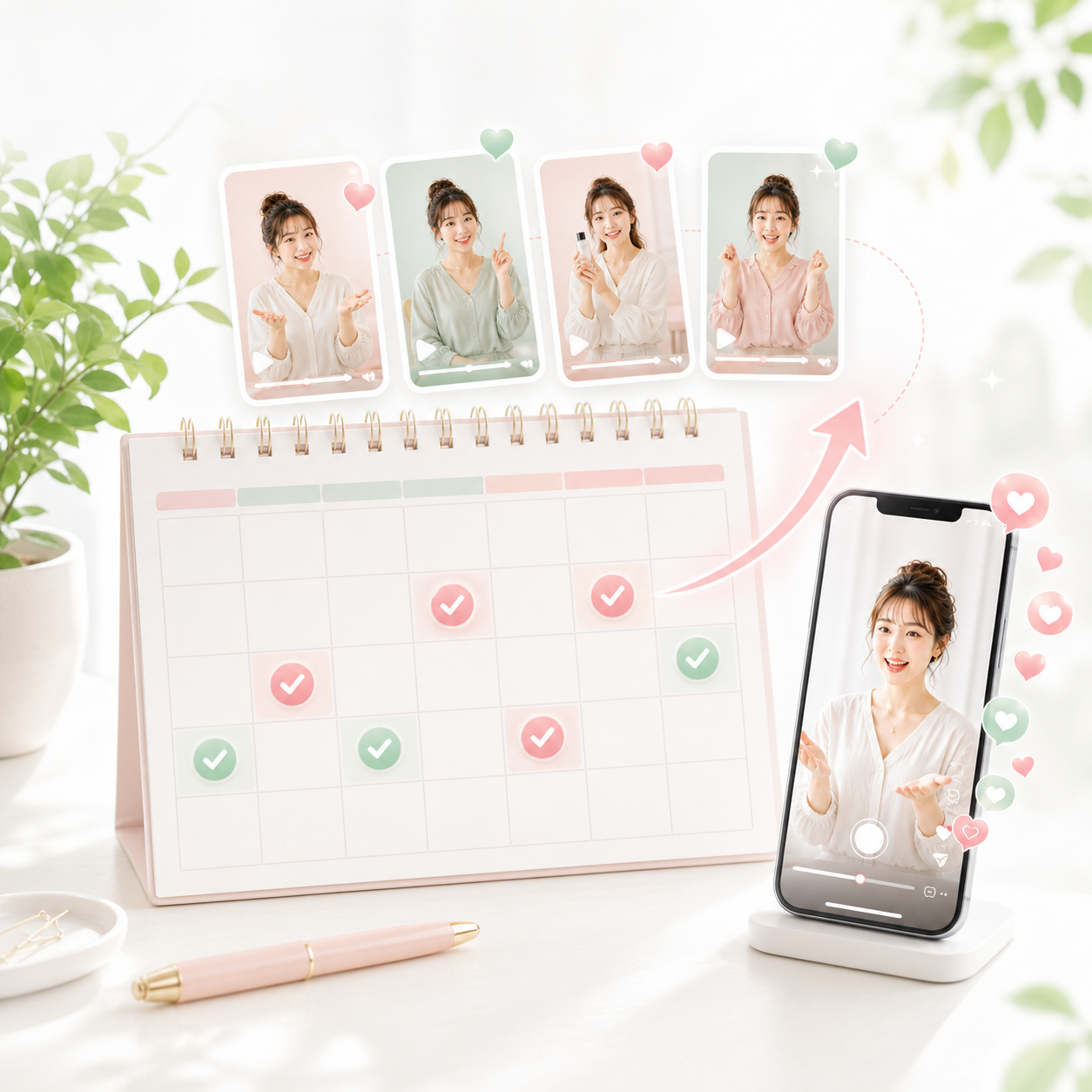 リール投稿が継続するイメージ